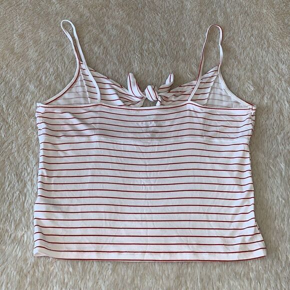 American Eagle outfitters candy stripe tie front crop top size: Large - Picture 4 of 16